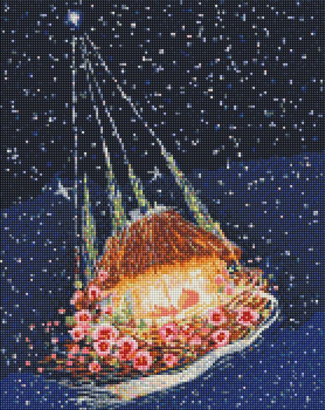 Diamond mosaic - Cradle with hologram rhinestones (AB) ©Oleg Shupliak