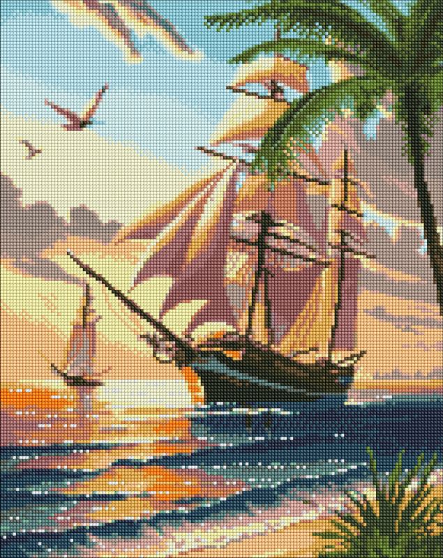 Алмазная мозаика - Морской круиз с голограммными стразами (AB) ©art_selena_ua