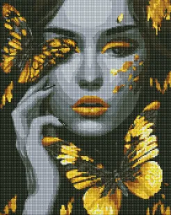 Алмазна мозаїка - Дівчина із золотими метеликами ©art_selena_ua