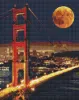 Diamond mosaic - Golden Gate with hologram rhinestones (AB)