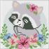 Diamond mosaic without frame - Flower raccoonwith hologram rhinestones (AB)