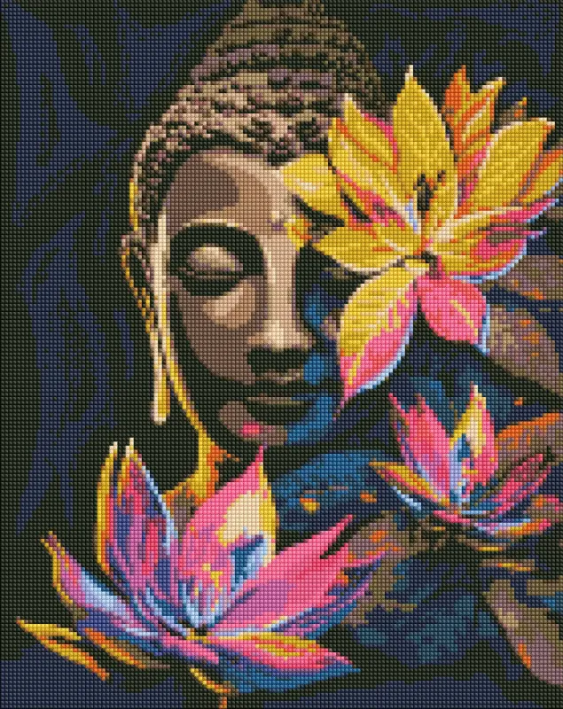 Алмазная мозаика - Будда с лотосами ©art_selena_ua