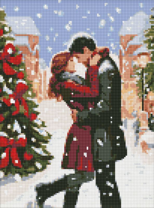 Diamond mosaic - Winter romance with hologram rhinestones (AB) ©art_selena_ua
