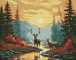 Алмазна мозаїка - Витончені олені ©art_selena_ua