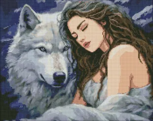 Алмазна мозаїка - Під захистом вовка ©art_selena_ua