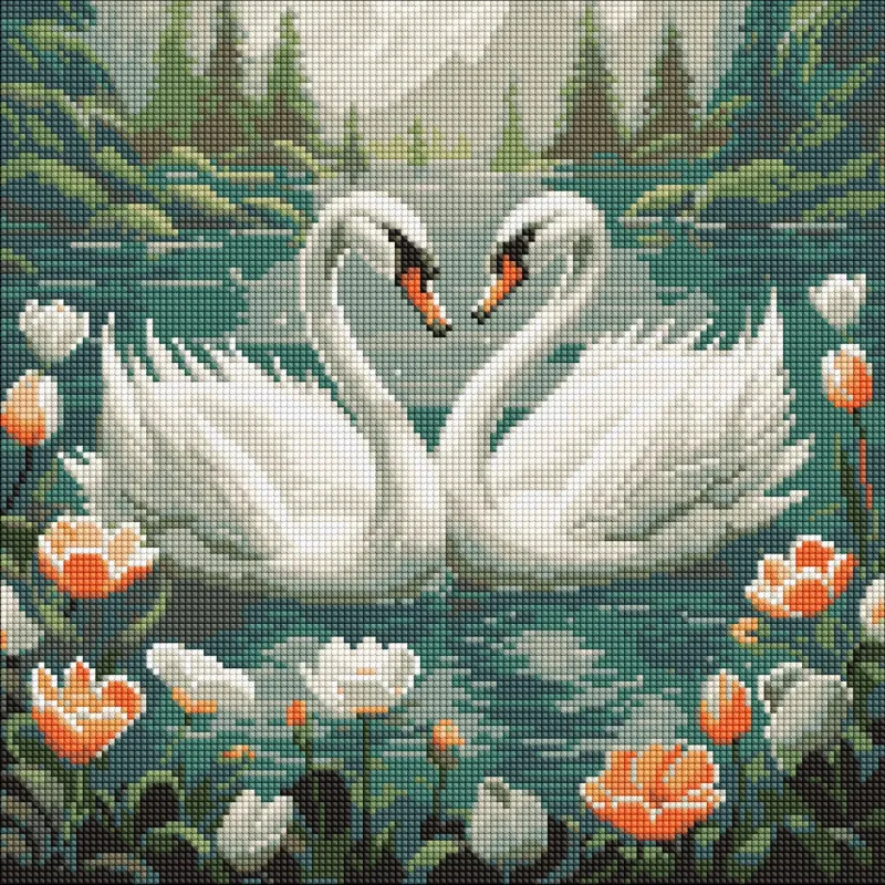 Алмазная мозаика - Лебединая верность ©art_selena_ua