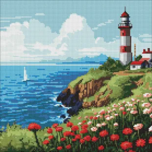 Diamond mosaic - A lighthouse on the horizon ©art_selena_ua