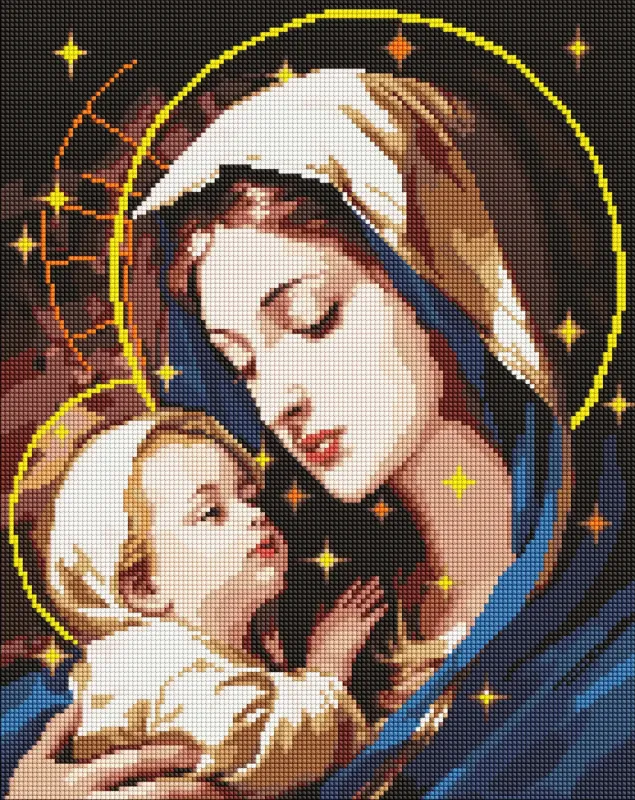 Diamond mosaic - A mother's love with hologram rhinestones (AB) ©art_selena_ua