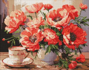Алмазна мозаїка - Букет із маками ©art_selena_ua