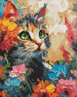 Алмазна мозаїка - Пухнастий котик ©art.solomiia