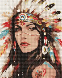 Diamond mosaic - Tribal legend with hologram rhinestones (AB) ©art_selena_ua