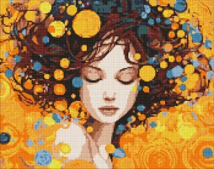 Алмазна мозаїка - Портрет елегантності з голограмними стразами (AB) ©art_selena_ua за мотивами Густава Клімта