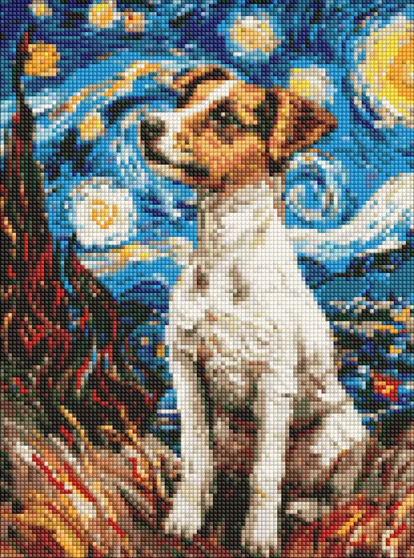 Diamond mosaic without frame - An adorable jack russell ©art.solomiia