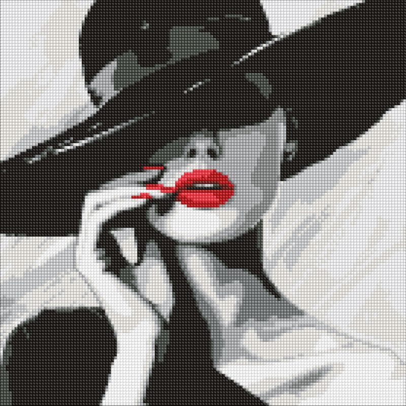Алмазная мозаика - Дама в шляпе ©art_selena_ua