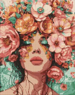 Алмазная мозаика - Девушка в цветах ©victoria_art___