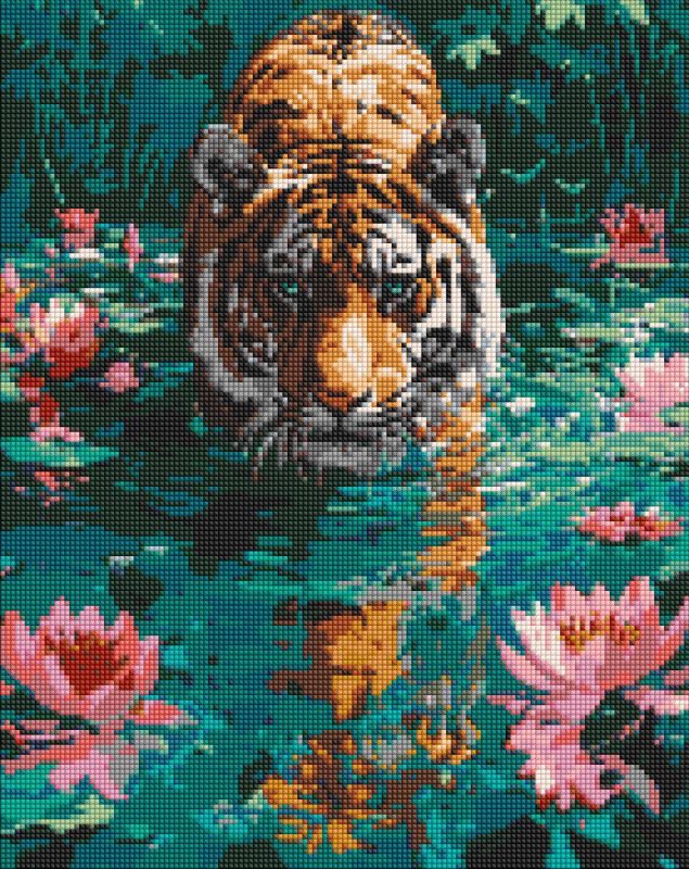 Алмазна мозаїка - Тигр на полюванні ©art_selena_ua