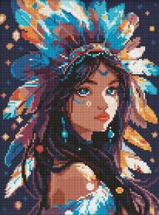 Алмазна мозаїка - Дівчина-індіанка ©art_selena_ua