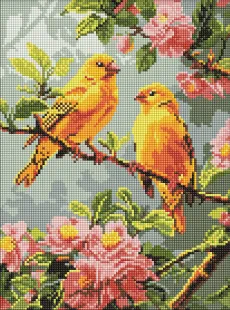 Алмазна мозаїка - Весняні канарки ©art_selena_ua