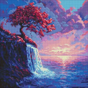 Алмазна мозаїка - Сакура в потоці ©art_selena_ua