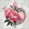 Алмазная мозаика - Геометрические фигуры с пионами ©art_selena_ua