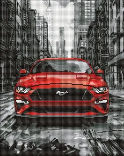 Diamond mosaic - The red mustang ©art_selena_ua
