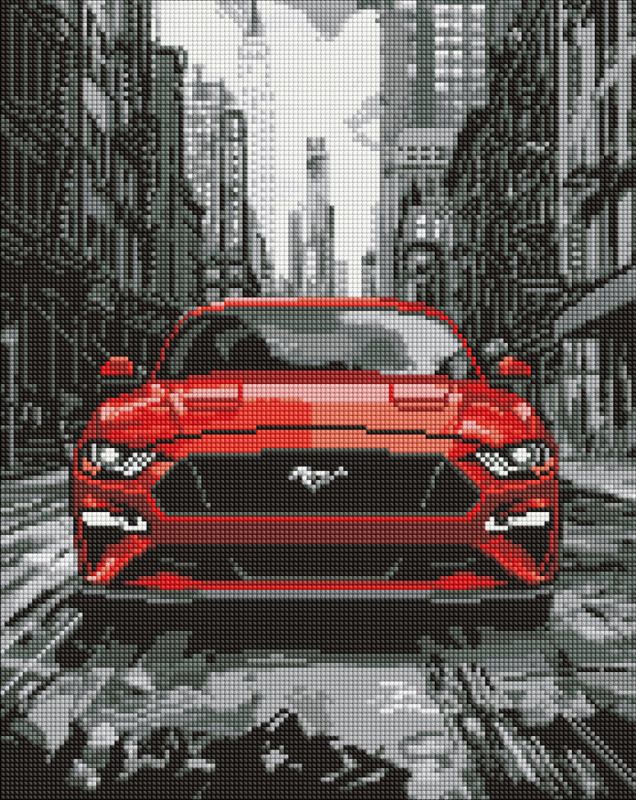 Diamond mosaic - The red mustang ©art_selena_ua