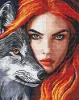 Diamond mosaic - A redhead with a wolf  ©art_selena_ua