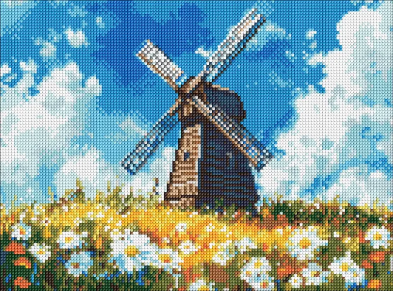 Алмазна мозаїка - Млин посеред поля ©art_selena_ua