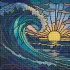 Diamond mosaic - Stained glass window. The wave ©art_selena_ua