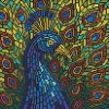 Diamond mosaic - Stained glass window. Peacock ©art_selena_ua