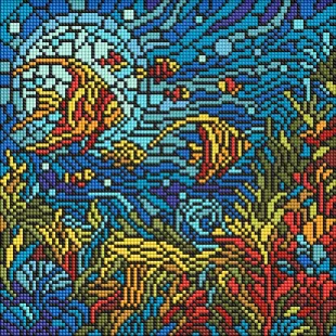 Алмазна мозаїка - Вітраж. Морський світ ©art_selena_ua