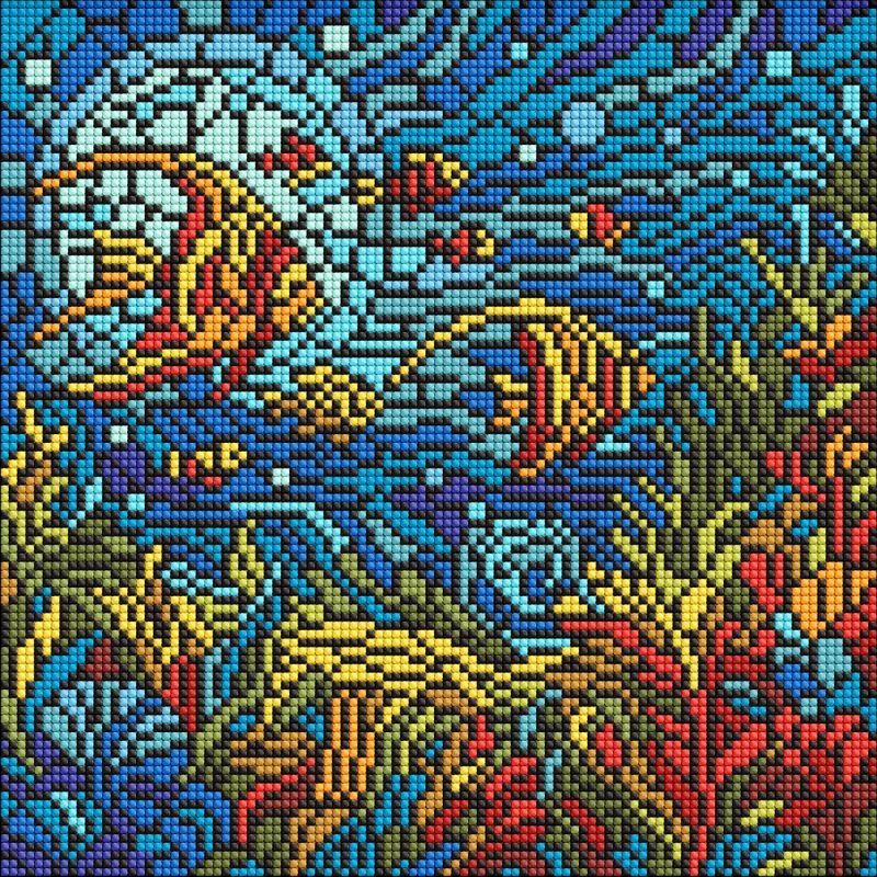 Алмазная мозаика - Витраж. Морской мир ©art_selena_ua