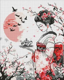 Алмазная мозаика - Гейша и чай ©art_selena_ua