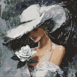 Алмазная мозаика - Белая роза ©art_selena_ua
