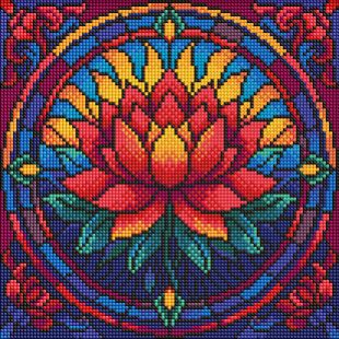 Алмазна мозаїка - Вітраж. Лотос ©art_selena_ua