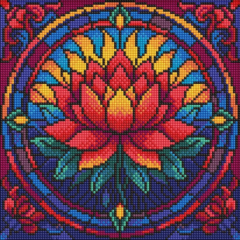 Алмазная мозаика - Витраж. Лотос ©art_selena_ua