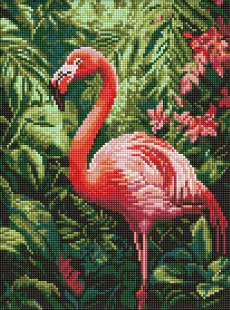 Алмазна мозаїка - Фламінго в тропіках ©art_selena_ua