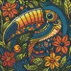 Diamond mosaic - Stained glass window. Toucan ©art_selena_ua