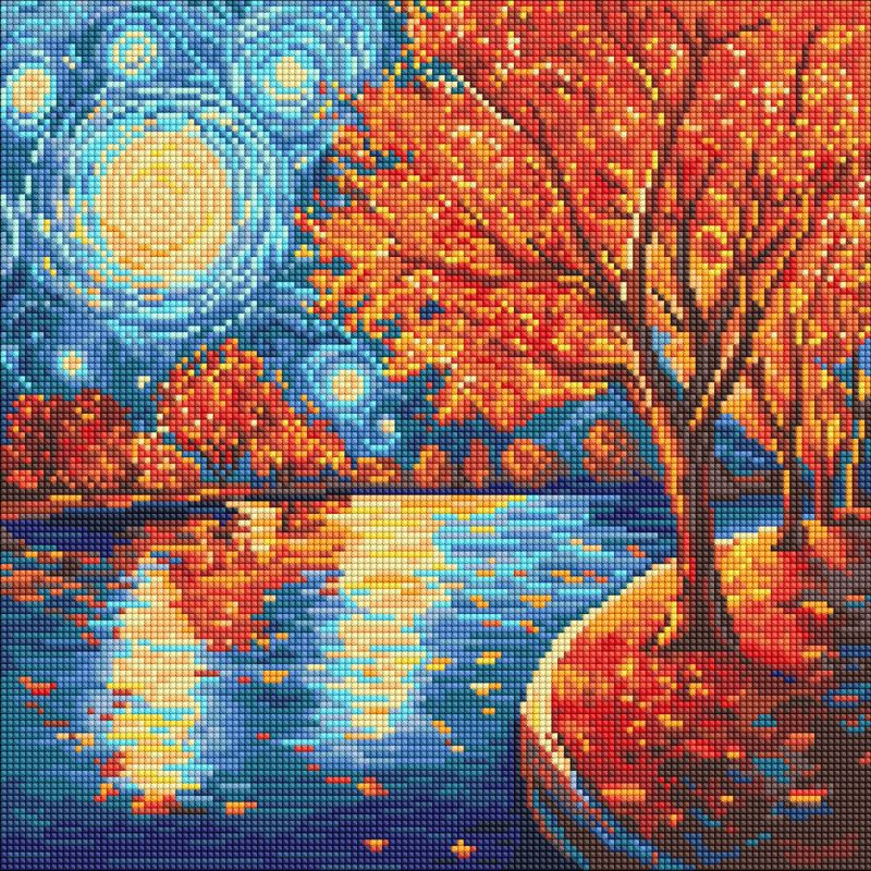 Алмазна мозаїка - Осіння ніч ©art_selena_ua
