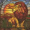 Diamond mosaic - Stained glass window. Lion ©art_selena_ua