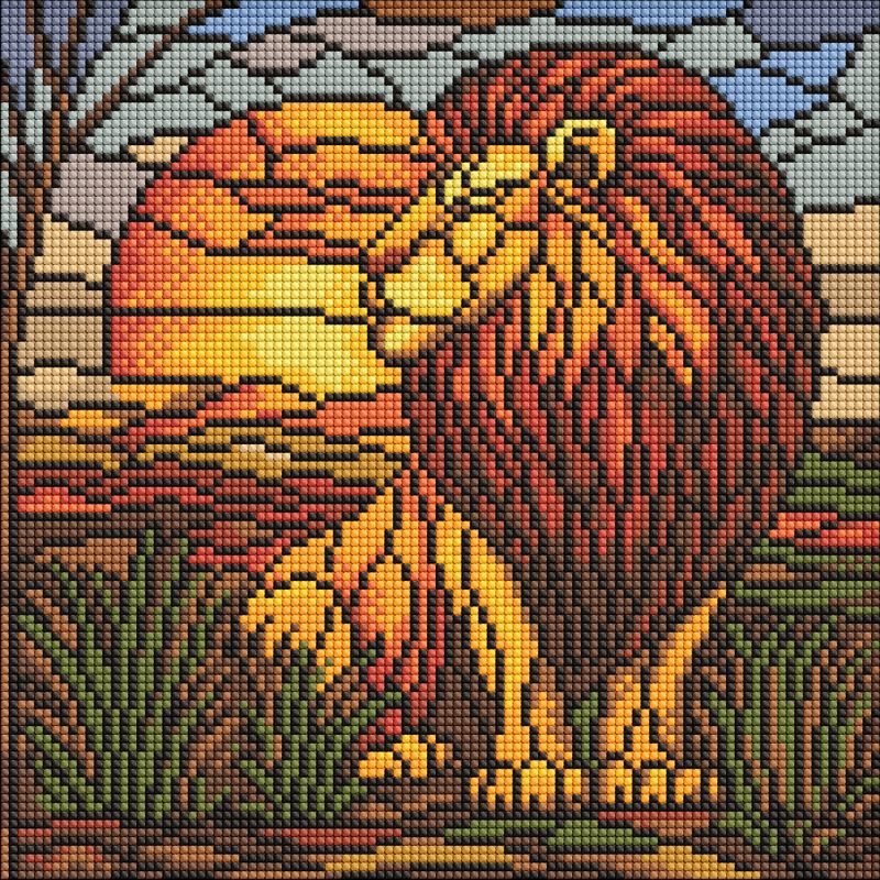 Алмазная мозаика - Витраж. Лев ©art_selena_ua
