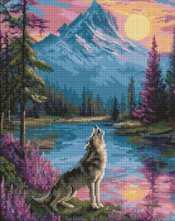 Алмазна мозаїка - Одинокий вовк ©art_selena_ua