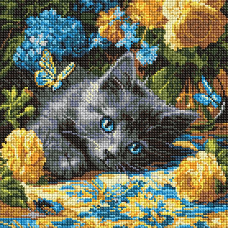 Алмазна мозаїка - Кошеня блакитнооке ©art_selena_ua