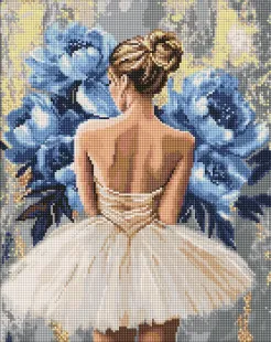 Алмазна мозаїка - Балерина з блакитними півоніями ©art_selena_ua
