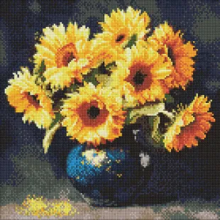 Diamond mosaic - Sunflower in the dark ©art_selena_ua