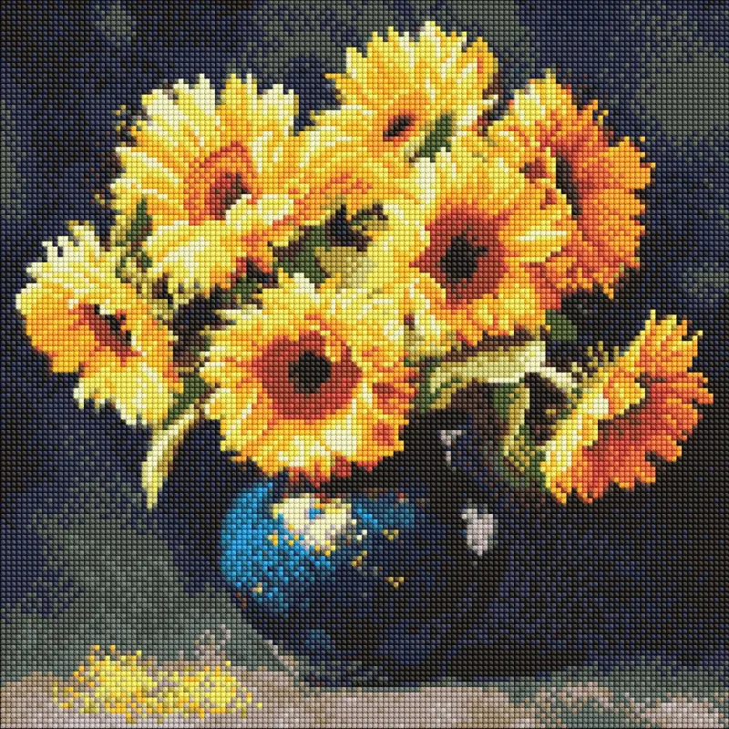 Diamond mosaic - Sunflower in the dark ©art_selena_ua