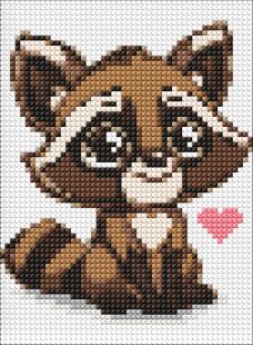 Diamond mosaic without frame - Smart raccoon ©art_selena_ua