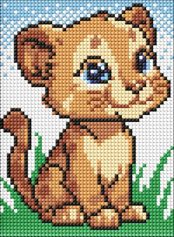 Diamond mosaic without frame - The little lion ©art_selena_ua