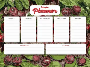 Magnetic planner with diamond mosaic - Cherries ©art_selena_ua