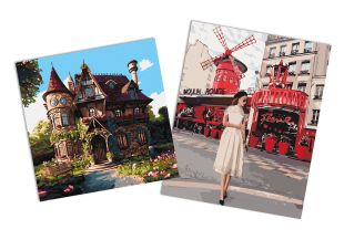 Sets of paintings - "Moulin Rouge " & "The cozy palace"